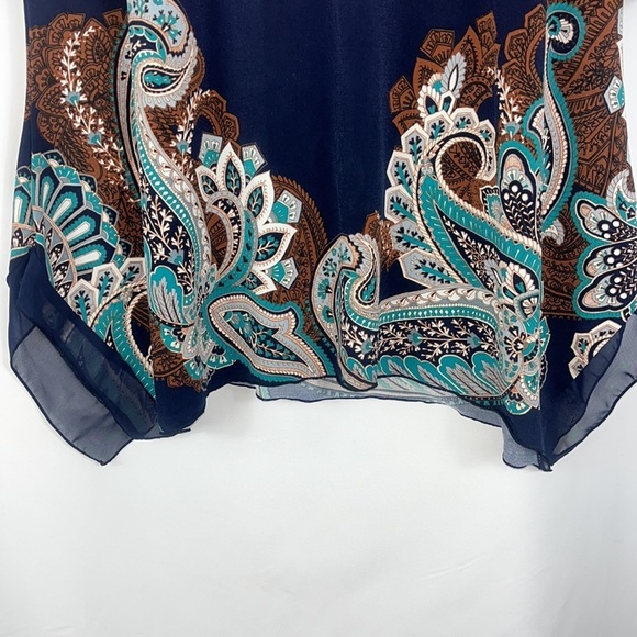 JM Collection 3/4 sleeve studded tunic boho chic Sz M - Picture 10 of 11